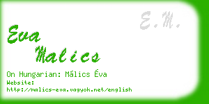 eva malics business card